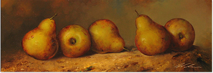 Paul Wilson - Pears,  Original Oil Painting