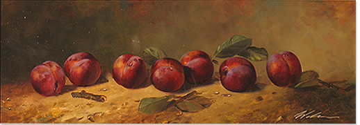 Paul Wilson - Plums,  Original Oil Painting