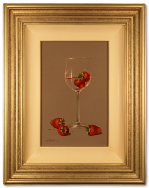 Paul Wilson | Original Oil Painting, Glass with Strawberries