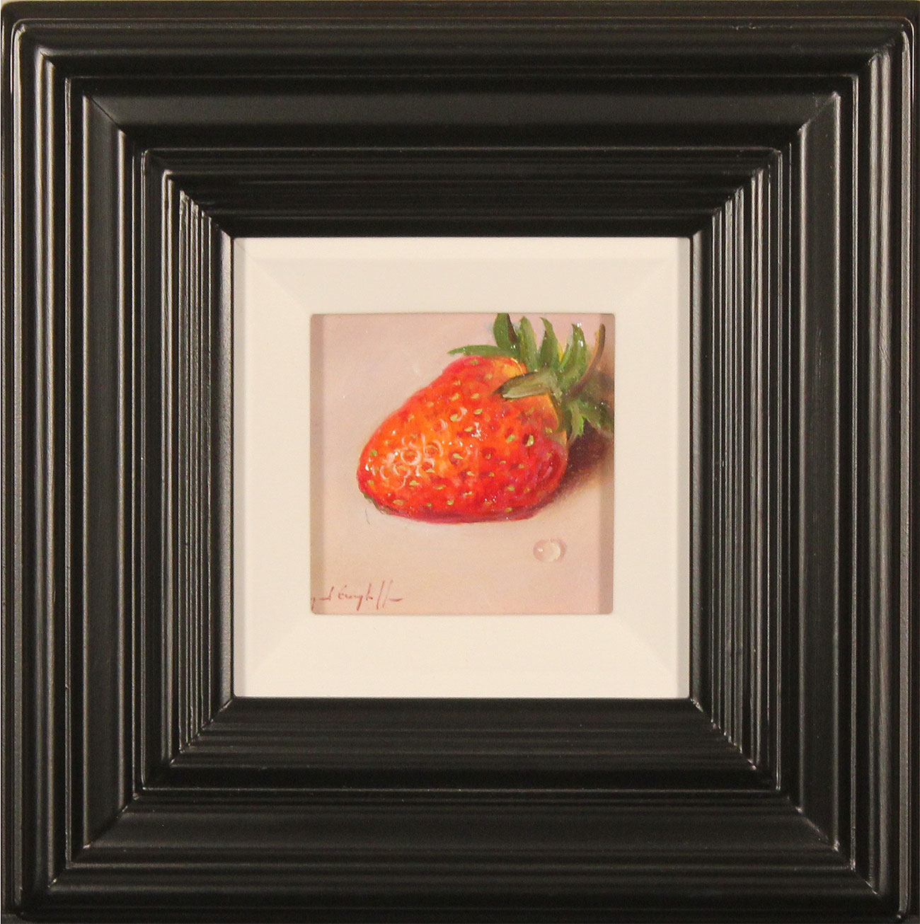 Raymond Campbell, Original oil painting on panel, Strawberry