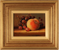 Raymond Campbell, Original oil painting on panel, Grapes and Peach