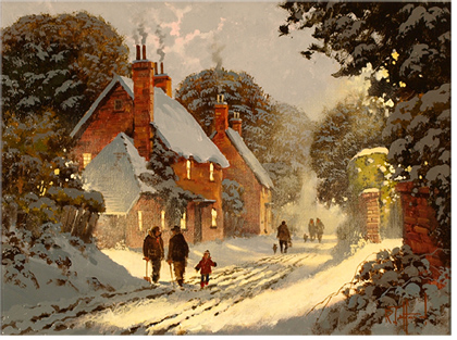Richard Telford, Country Scene.  Original Oil Painting on Canvas