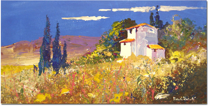 Roberto Luigi Valente - Tuscany, Original Oil Graham Isom - Coach and Horses, Original Oil Painting (Acrylic)
