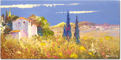 Roberto Luigi Valente - Tuscany, Original Painting (Acrylic)