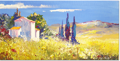 Roberto Luigi Valente - Tuscany, Original Oil Painting (Acrylic)
