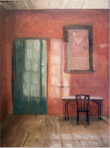 Stella Parsons, The Writing Room. Original oil painting on canvas