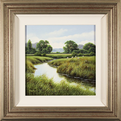 Terry Grundy, Original oil painting on panel, River Swale, North Yorkshire