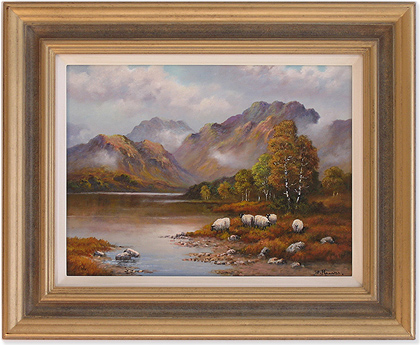 Wendy Reeves - Highland Scene, Original Oil Painting on Canvas