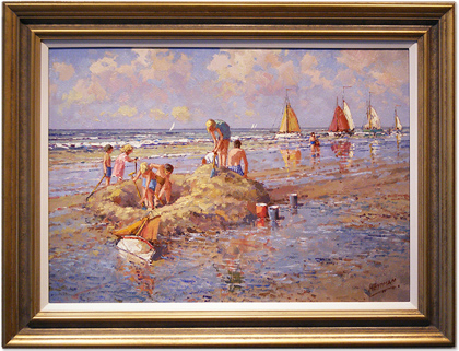 William Heytman | Beach Scene. Original oil on canvas