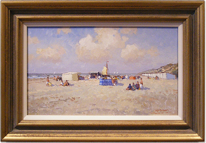 William Heytman | Beach Scene. Original oil on canvas