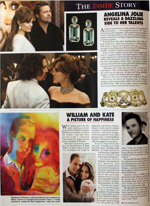 Hello Magazine features Stephen B Whatley and The Colomb Art Gallery, London