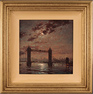 Andrew Grant Kurtis, Original oil painting on panel, Moonlight Sparkle over Tower Bridge, London Medium image. Click to enlarge