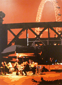 Annie Ralli, Limited edition print, South Bank, Spring Evening  Medium image. Click to enlarge