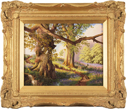 Daniel Van Der Putten, Original oil painting on panel, Spring on the Edge of Badby woods, Northamptonshire Medium image. Click to enlarge