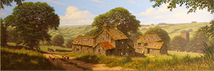 Edward Hersey, Original oil painting on canvas, Yorkshire Dales Medium image. Click to enlarge