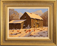 Edward Hersey, Original acrylic painting on canvas, Cotswolds Farm in Snow Medium image. Click to enlarge