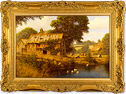 Edward Hersey, Original oil painting on canvas, Cotswolds Farm  Medium image. Click to enlarge