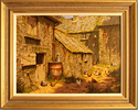 Edward Hersey, Original oil painting on canvas, Farmyard Scene Medium image. Click to enlarge