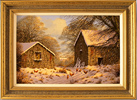 Edward Hersey, Original oil painting on canvas, Cotswolds Farm in Snow Medium image. Click to enlarge