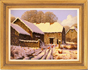 Edward Hersey, Original oil painting on canvas, Cotswolds Farm in Snow Medium image. Click to enlarge