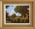 Edward Hersey, Original oil painting on canvas, Millstream, West Country Medium image. Click to enlarge