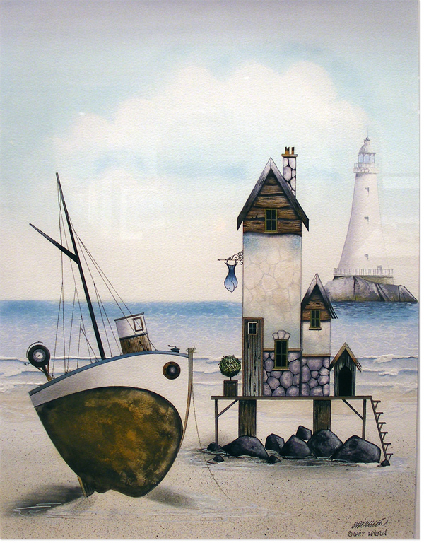 Gary Walton Watercolour, The Seaside, Art to buy online (RefGAWA1466)