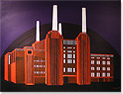 Gemma Detti, Original acrylic painting on canvas, Battersea Powerstation