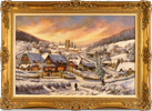 Gordon Lees, Original oil painting on canvas, Cotswolds Village in Snow Medium image. Click to enlarge