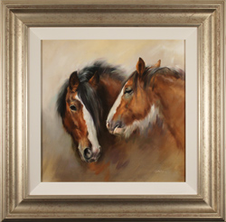 Jacqueline Stanhope, Original oil painting on canvas, Shire Horses