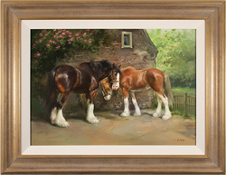 Jacqueline Stanhope, Original oil painting on canvas, Shire Horses in Spring Medium image. Click to enlarge