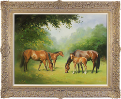 Jacqueline Stanhope, Original oil painting on canvas, Mares and Foals Medium image. Click to enlarge