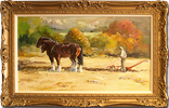 Jacqueline Stanhope, Original oil painting on canvas, Ploughing in Autumn Medium image. Click to enlarge