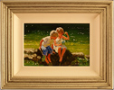 John Haskins, Original oil painting on panel, A Very Small Catch Medium image. Click to enlarge
