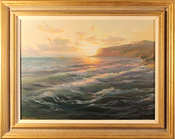 Juriy Ohremovich, Original oil painting on canvas, Sunset on the Sea Medium image. Click to enlarge