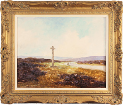 Lewis Creighton, Original oil painting on panel, Young Ralph's Cross, North Yorkshire Medium image. Click to enlarge