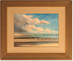 Maurice Crawshaw, Original oil painting on canvas, Children on the Beach Medium image. Click to enlarge