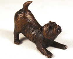 Michael Simpson, Bronze, Westie Stretching Medium image. Click to enlarge