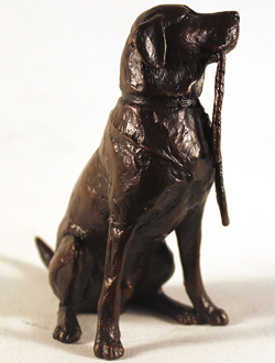 Michael Simpson, Bronze, Medium Labrador with Lead Medium image. Click to enlarge