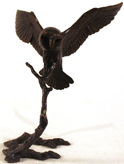 Michael Simpson, Bronze, Barn Owl Medium image. Click to enlarge
