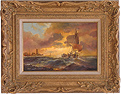 Paul Zander, Original oil painting on canvas, Marine Scene Medium image. Click to enlarge