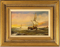 Paul Zander, Original oil painting on panel, Marine Scene Medium image. Click to enlarge