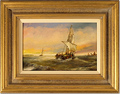 Paul Zander, Original oil painting on panel, Marine Scene