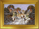 Richard Telford, Original oil painting on canvas, Village Scene Medium image. Click to enlarge
