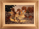 Richard Telford, Original oil painting on panel, Village Snow Scene