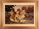 Richard Telford, Original oil painting on panel, Village Snow Scene Medium image. Click to enlarge