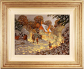 Richard Telford, Original oil painting on panel, Village Snow Scene Medium image. Click to enlarge