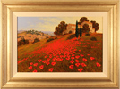 Steve Thoms, Original acrylic painting on board, Tuscan Poppies Medium image. Click to enlarge