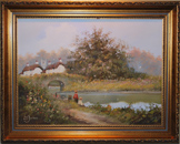 Les Parson, Original oil painting on canvas, Gone Fishing Medium image. Click to enlarge