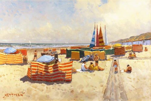 William Heytman, Original oil painting on canvas, A Day at the Beach
