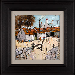 Alan Smith, Original acrylic painting on board, Farmyard Flurry Medium image. Click to enlarge